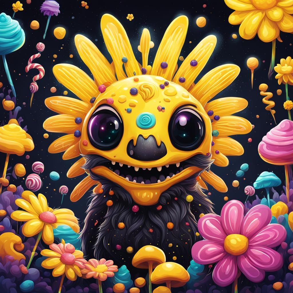 Adorable Flower Creature in Candyland Style