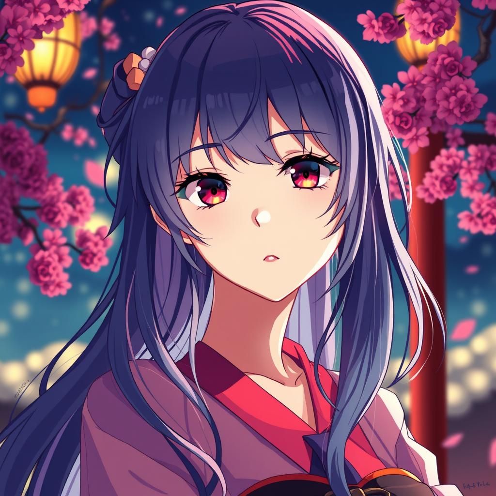 Vibrant Anime Girl in Studio Trigger Style