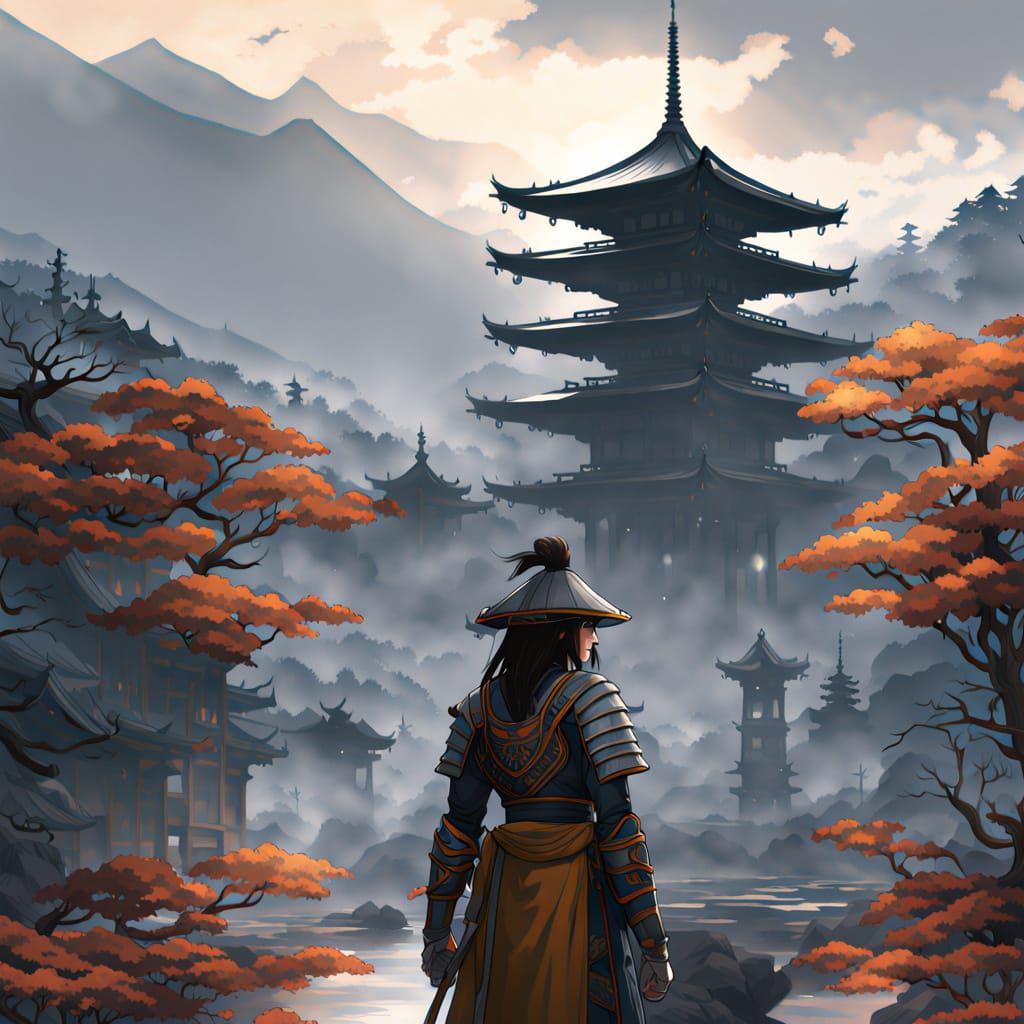 Celestial Samurai Tomoe Gozen at Pagoda