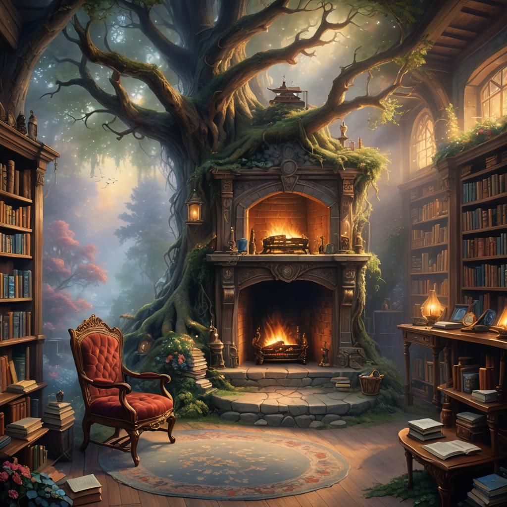 Ethereal Fantasy Room With Branch Throne