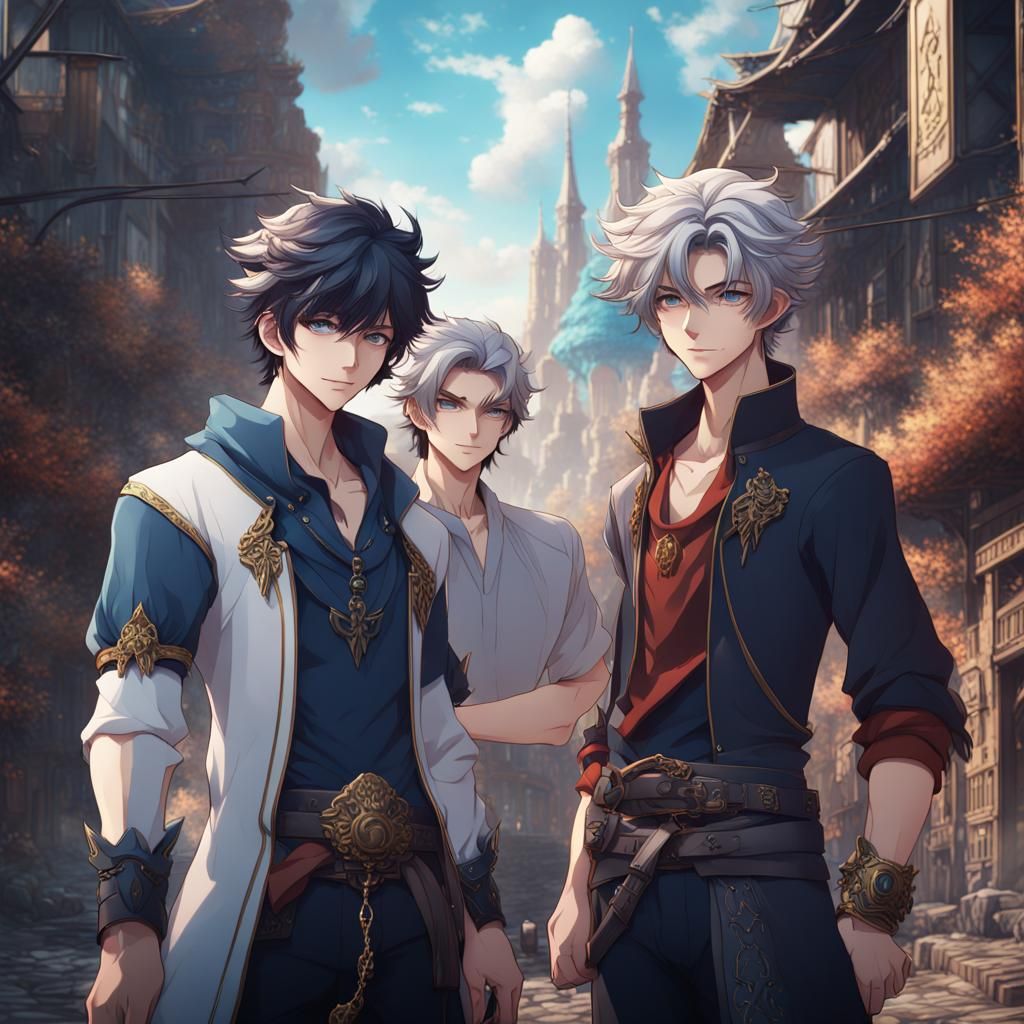 Anime Handsome Boys: Detailed Matte Painting