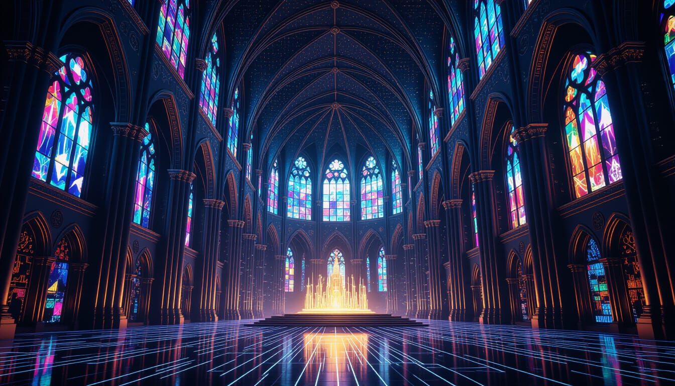 Digital Cathedral of Code and Data Streams