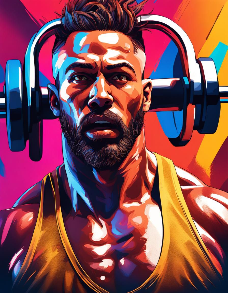 Hyperrealistic Gym Poster with Dramatic Lighting
