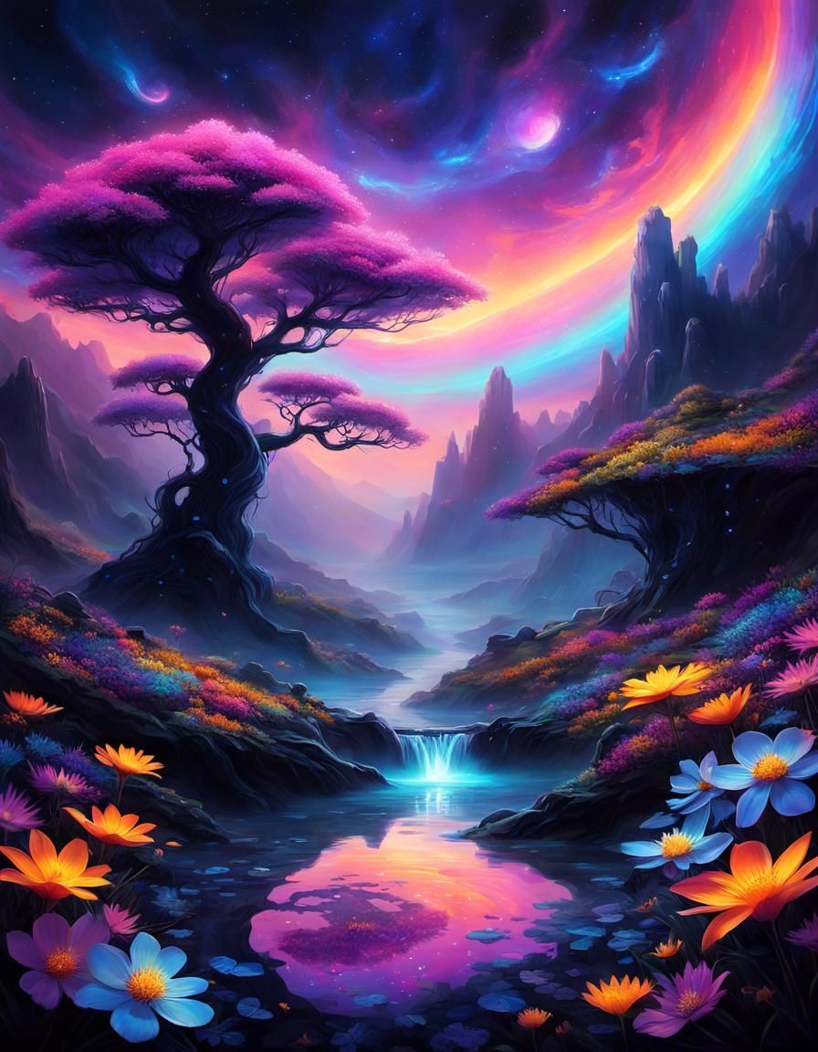 Surreal Bioscape with Opalescent Plasma