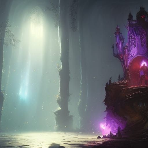 Glittering Magic Cat in Detailed Fantasy Art