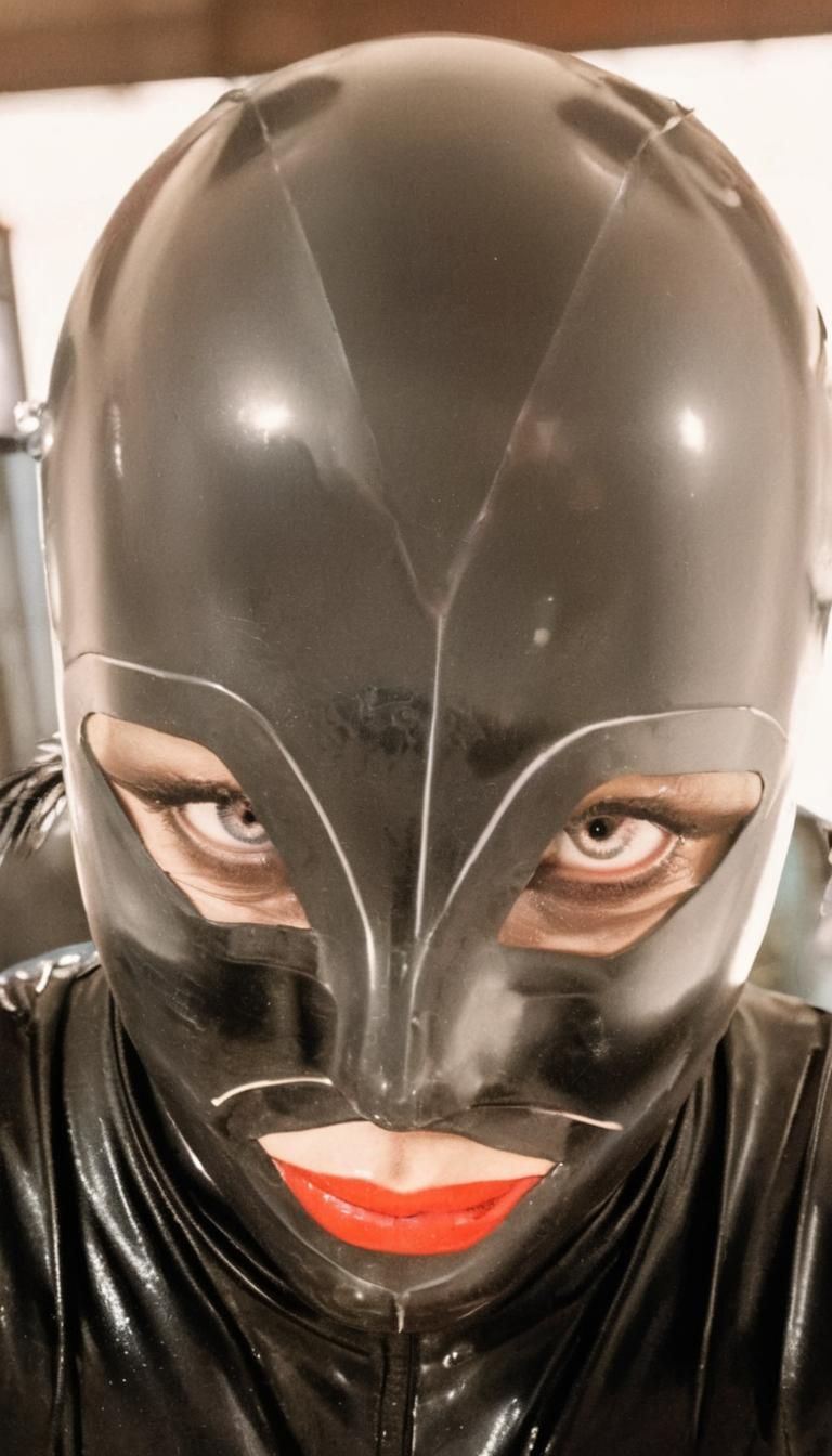 Sci-Fi Woman in Latex Bodysuit in Cyberpunk Alley