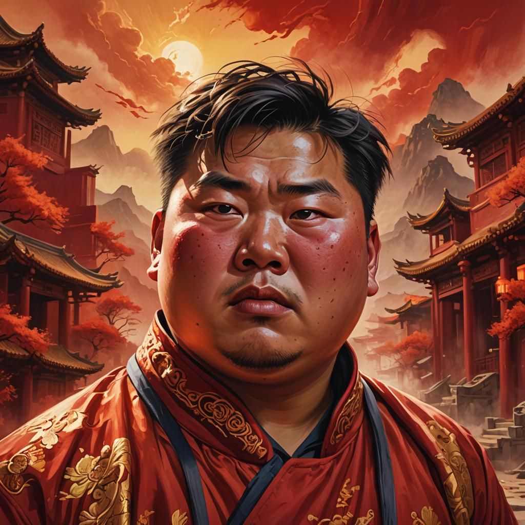 Desperate Young Man Portrait in Digital Painting Style