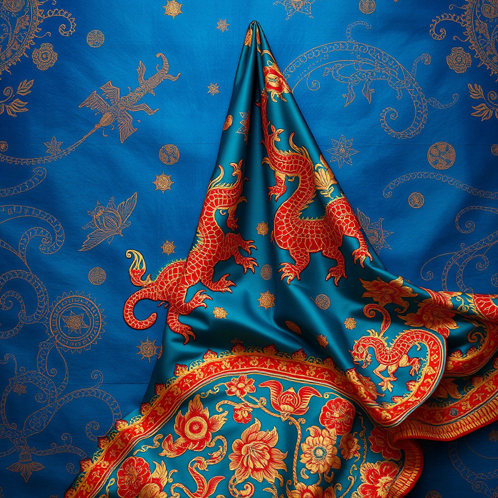 Mystical Brocade with Mythological Creatures in Unreal Engin...