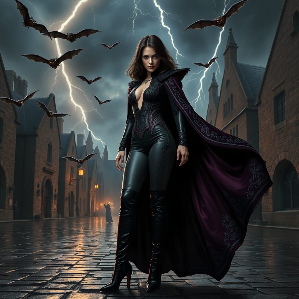 Vampire Goddess in Medieval Storm