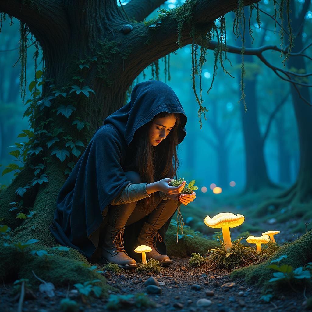 Witch in Mystical Forest: Matte Painting