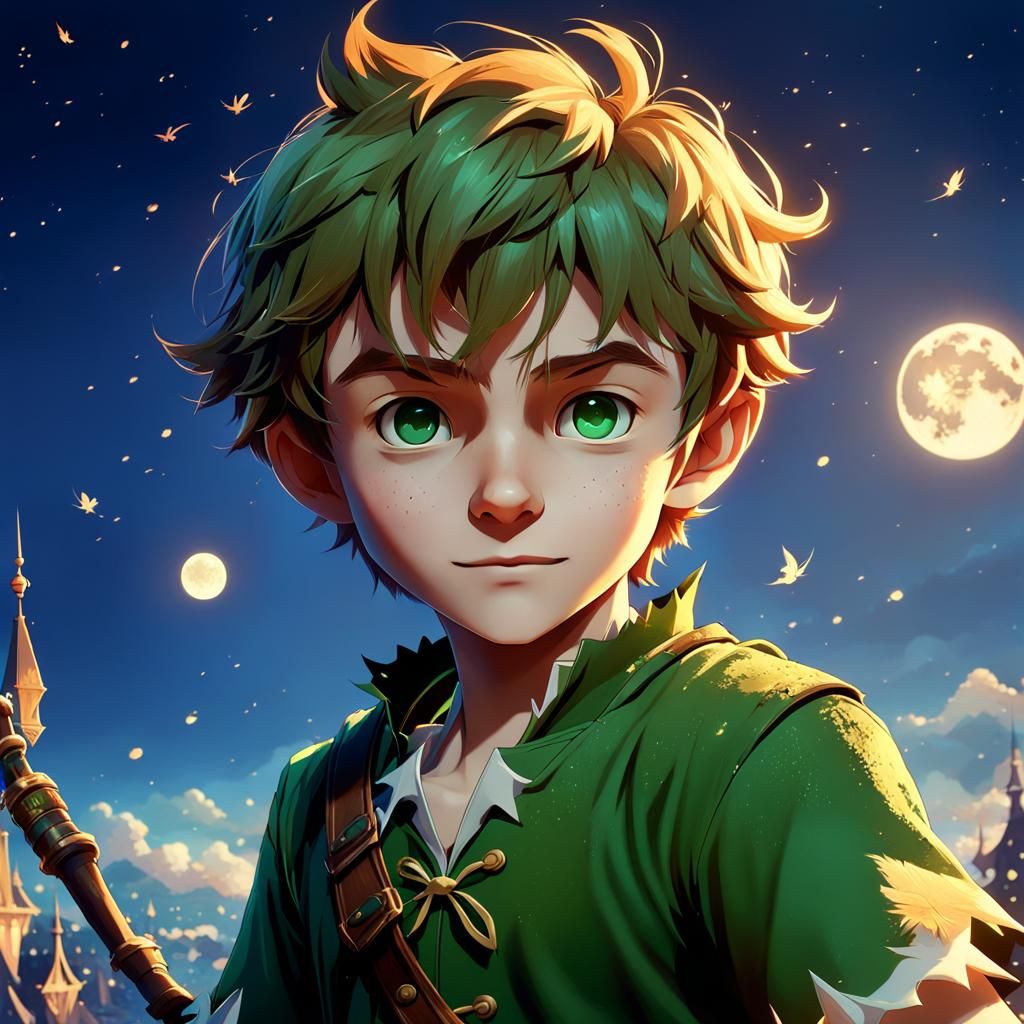 Anime Style Peter Pan 3D Rendering