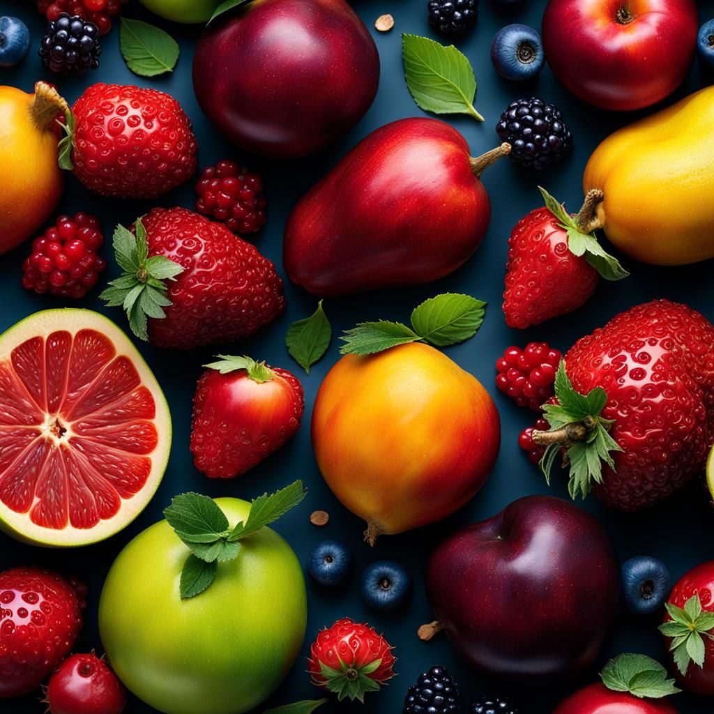 Harvest of Suffering: A Realistische Still Life of Fruits an...