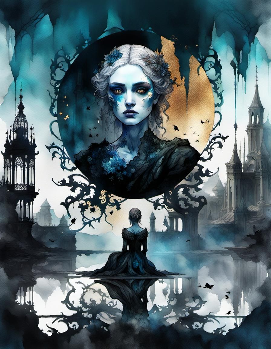 Dark & Moody Watercolor Art 04