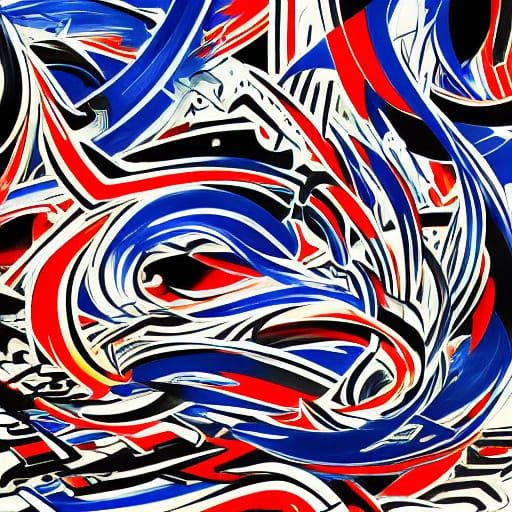 Abstract Anime Art with Geometric Shapes