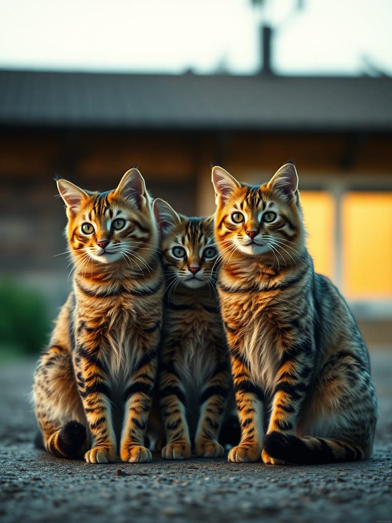 Hyperrealistic Cats on Canvas Tote Bag