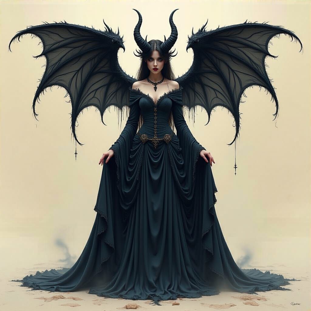 Demon's Grotesque Transformation into Elegant Woman