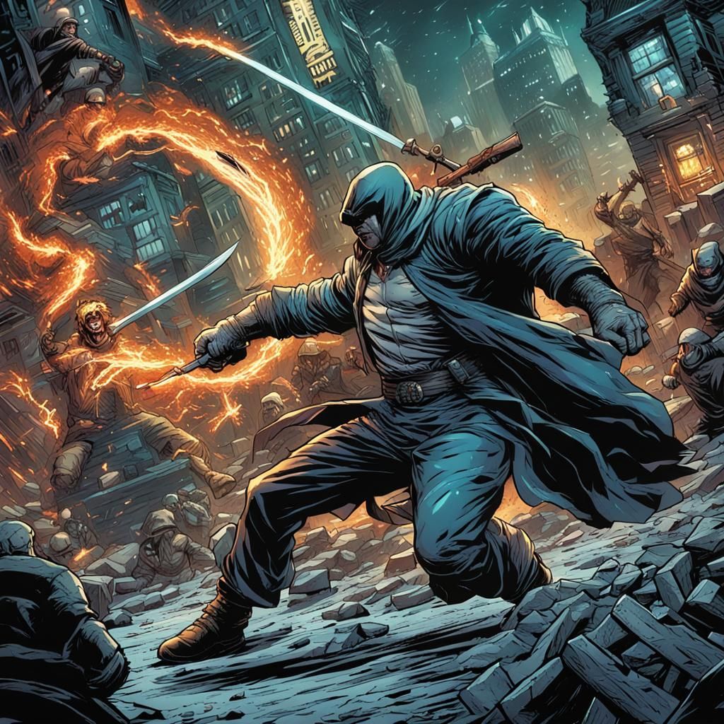 Dynamic Comic Book Fight Scene in 4K