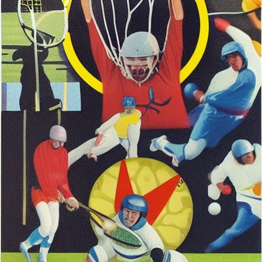 Dynamic Sports Poster with Constructivist and Socialist Real...