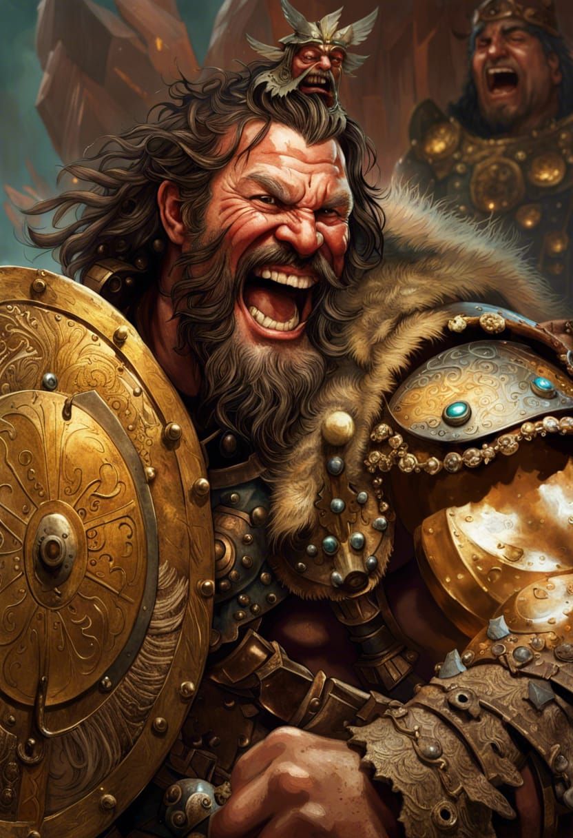 Barbarian's Tournament Victory in Detailed Digital Art