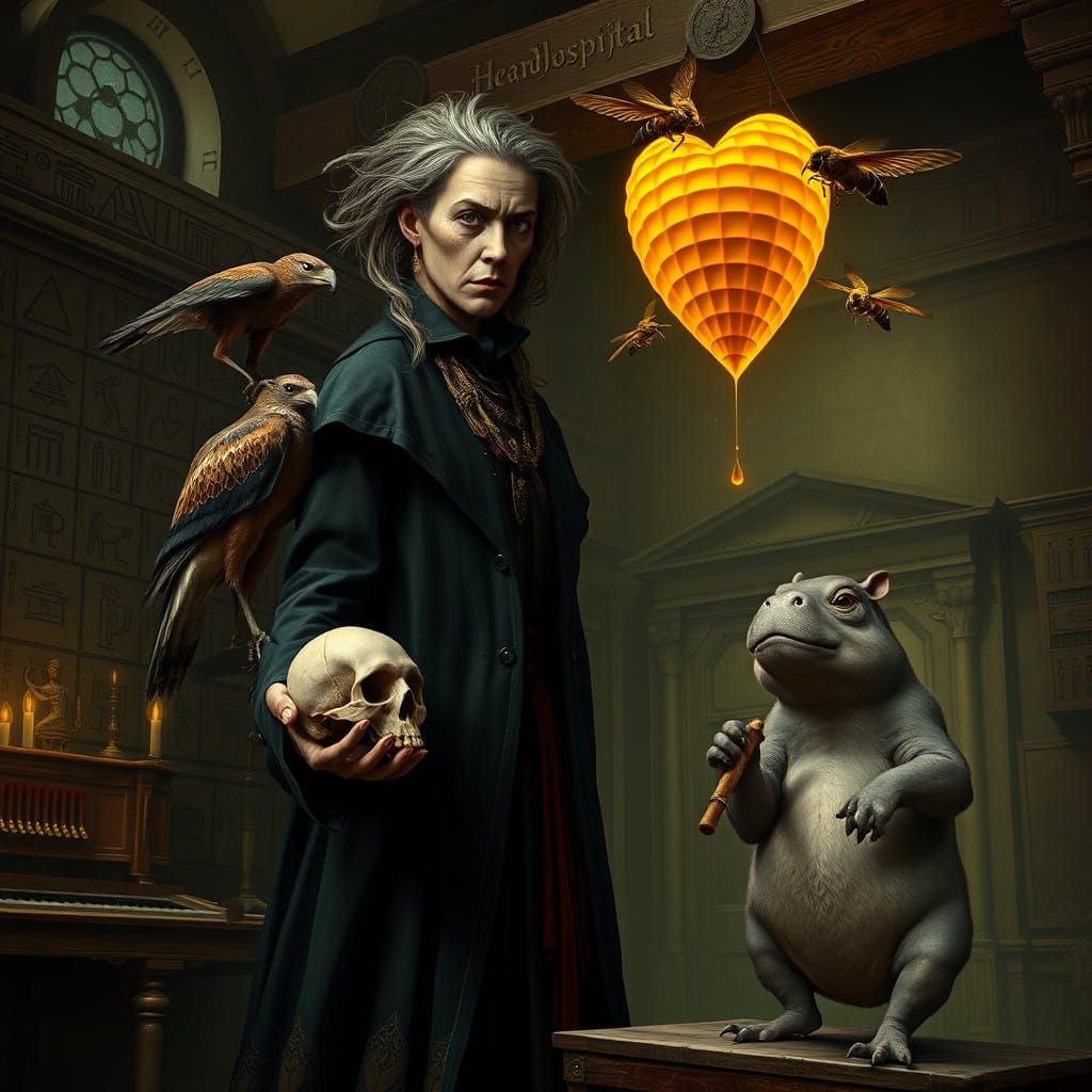 Mysterious Headmistress Examines Skull in Ancient Hellish Ho...