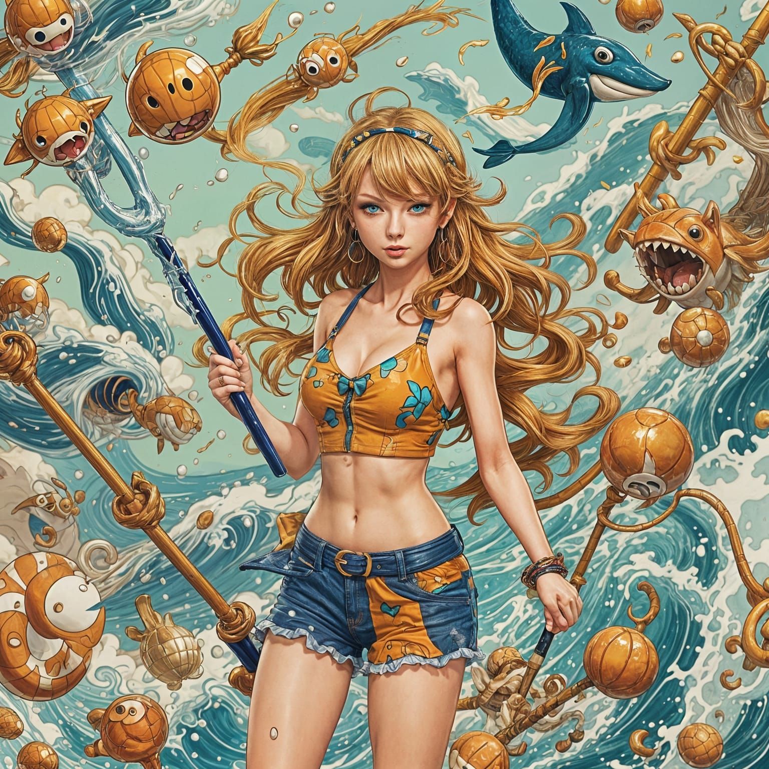 Taylor Swift as Nami from One Piece