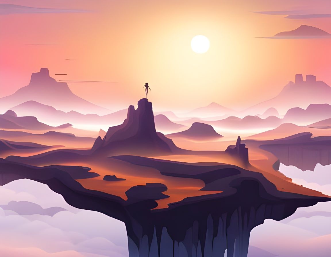 Breathtaking Floating Islands in Smooth Digital Painting
