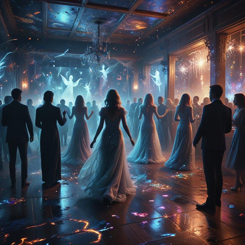 Spectral Figures Dance at Ethereal New Year's Eve Party