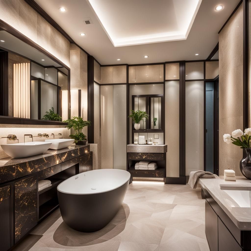 Elegant Luxury Bathroom with Natural Lighting