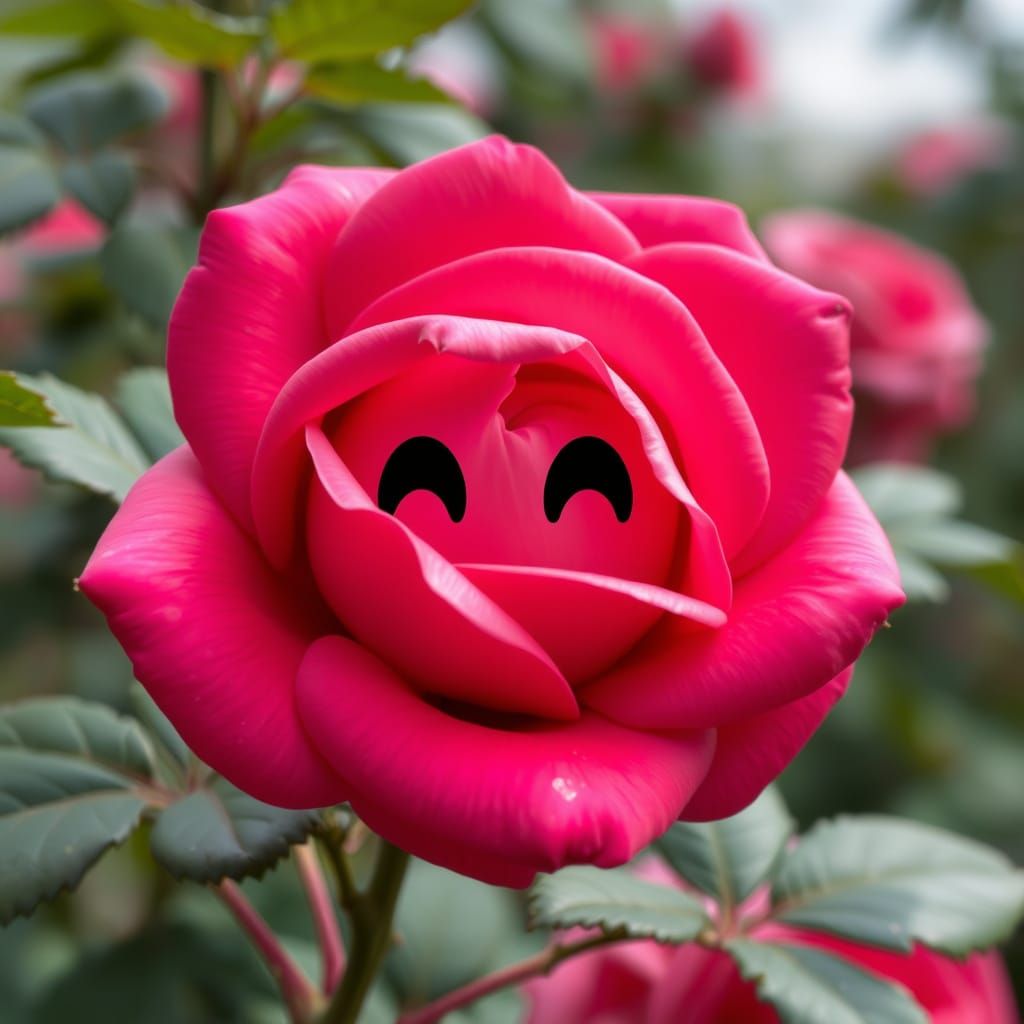 Rose Emoji Terrestrial: AI-Generated Still Life