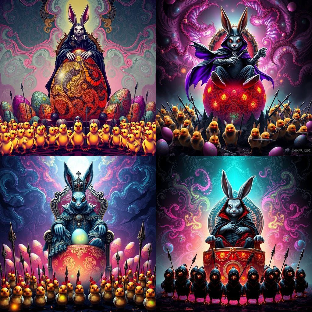 Cyberpunk Easter Bunny Overlord Reigns Supreme