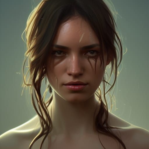 Detailed Portrait of Crying Face, Trending Artstation Splash...