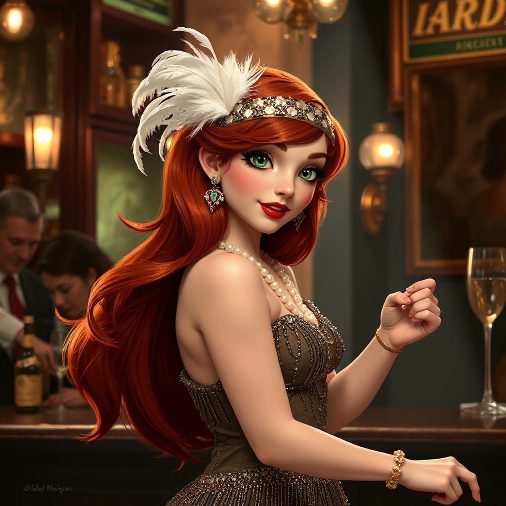 Jessica Rabbit as Flapper in Art Nouveau Style