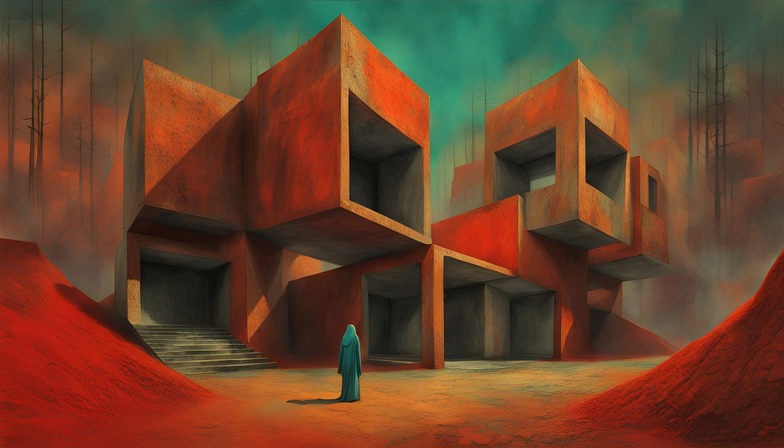 Abstract Surreal Constructivism in Vivid Colors