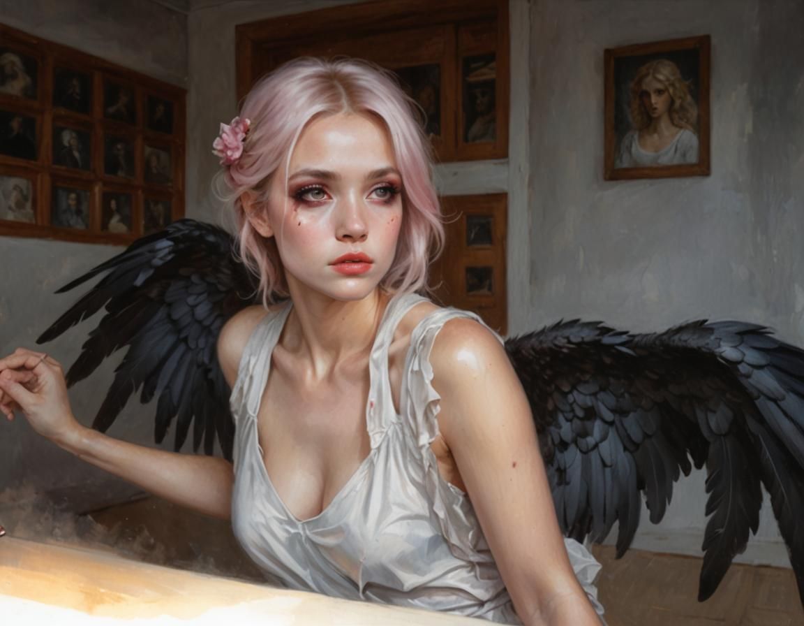 Stunning Angel Portrait in Dark Fantasy Style