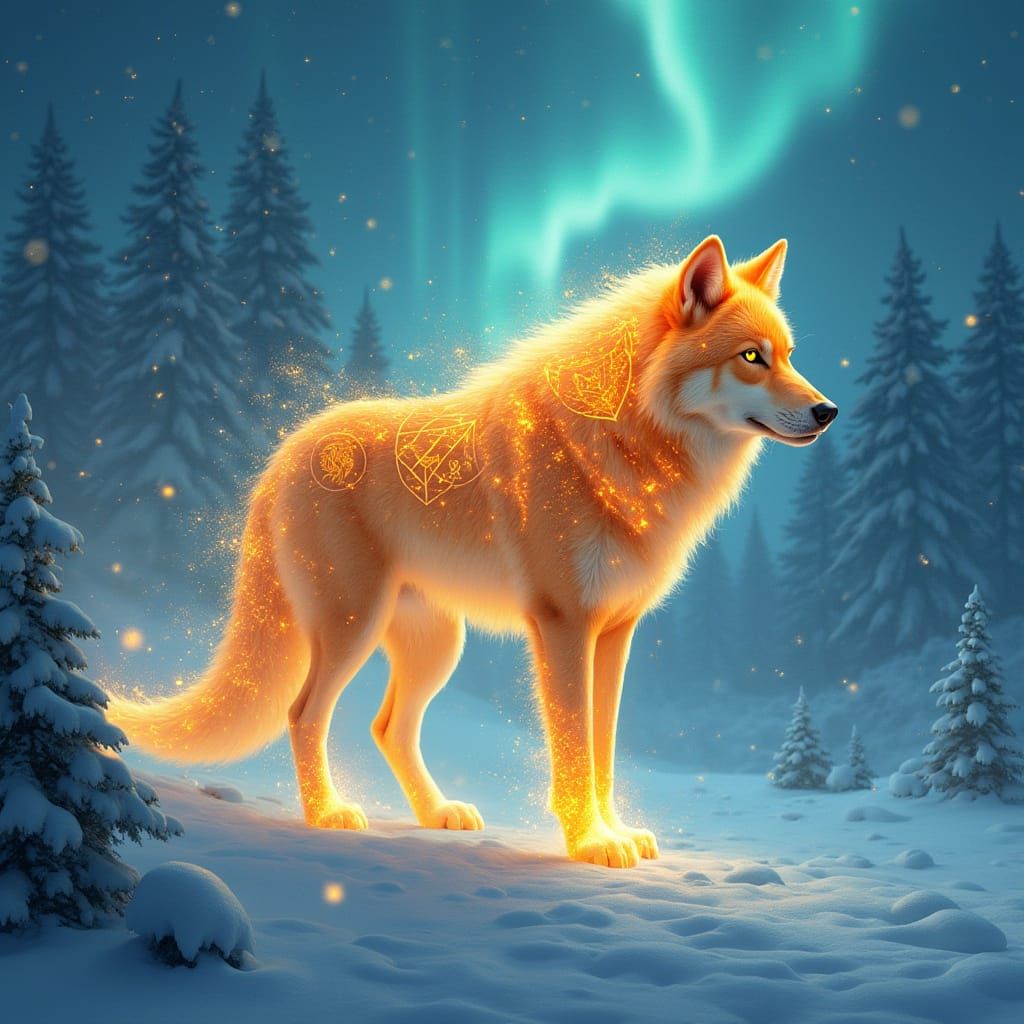 Ethereal Liba Wolf Emerges from Winter's Frost