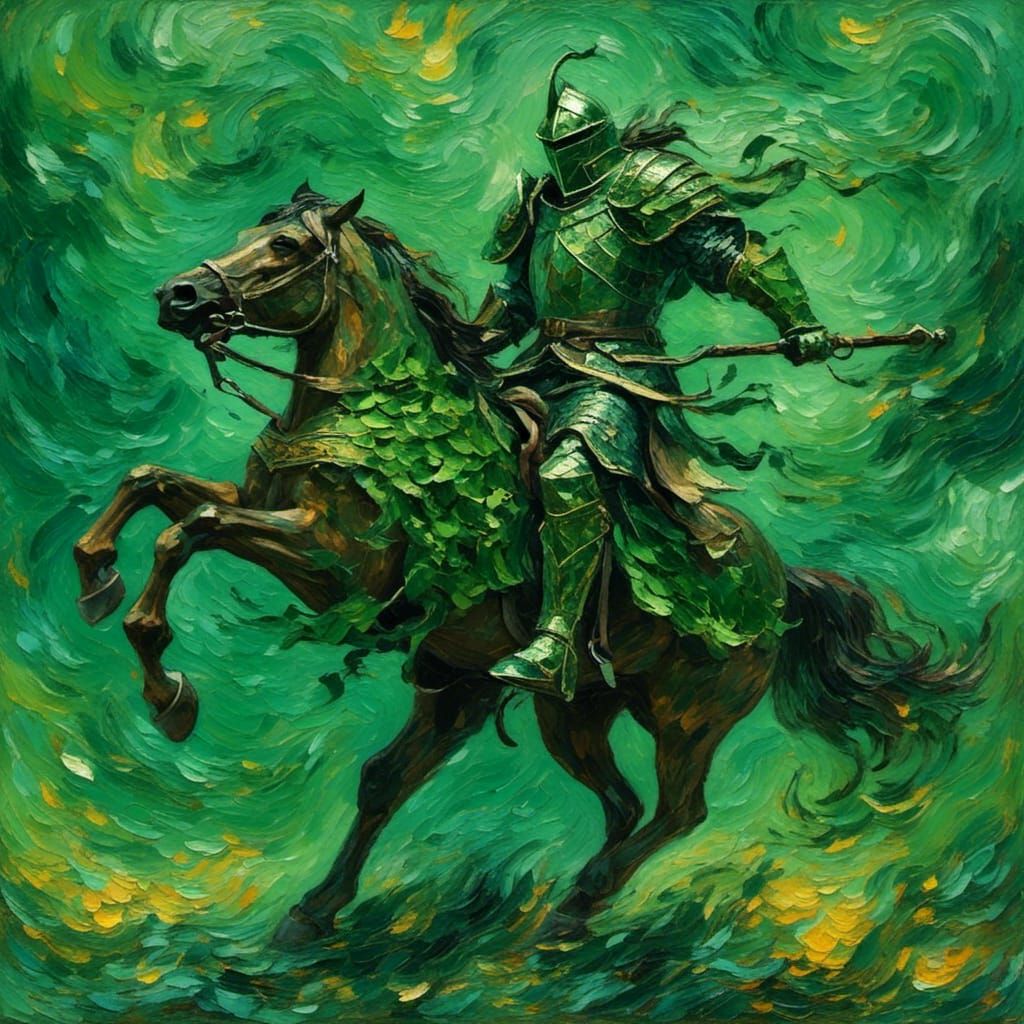 Valiant Green Knight in Vine Armor, Paint Texture