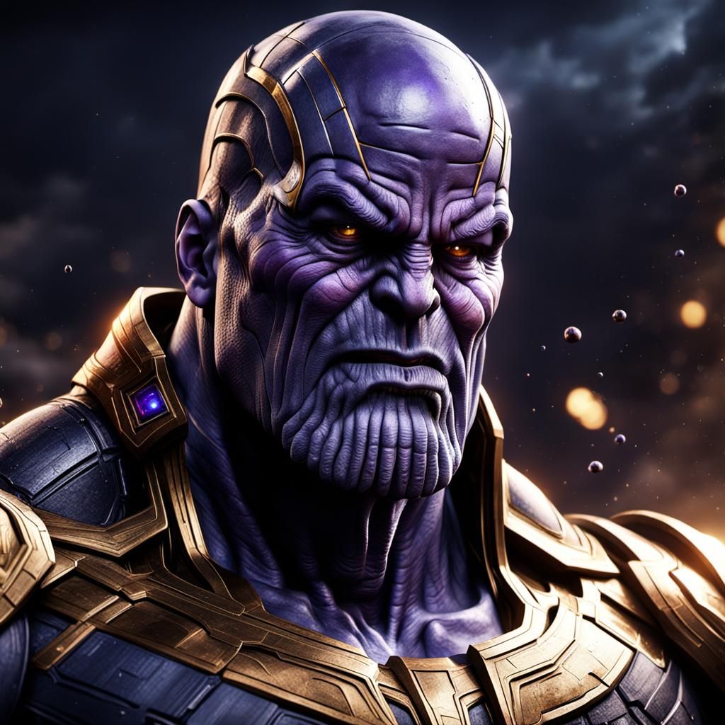 Thanos Crying: Detailed Matte Painting