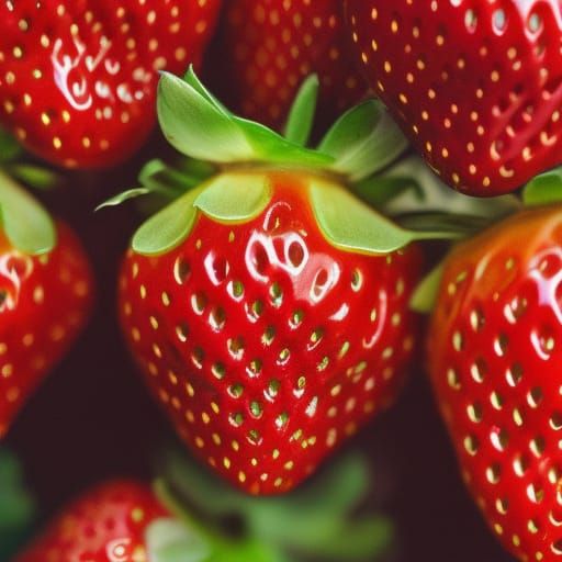 Hyperrealistic Photograph of a Porcelain Strawberry