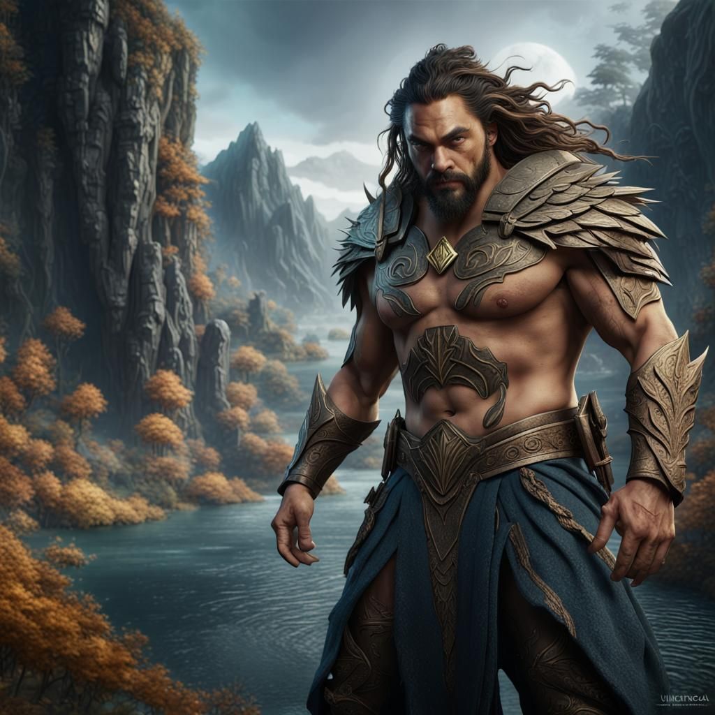 Detailed Matte Painting of Jason Mamoa