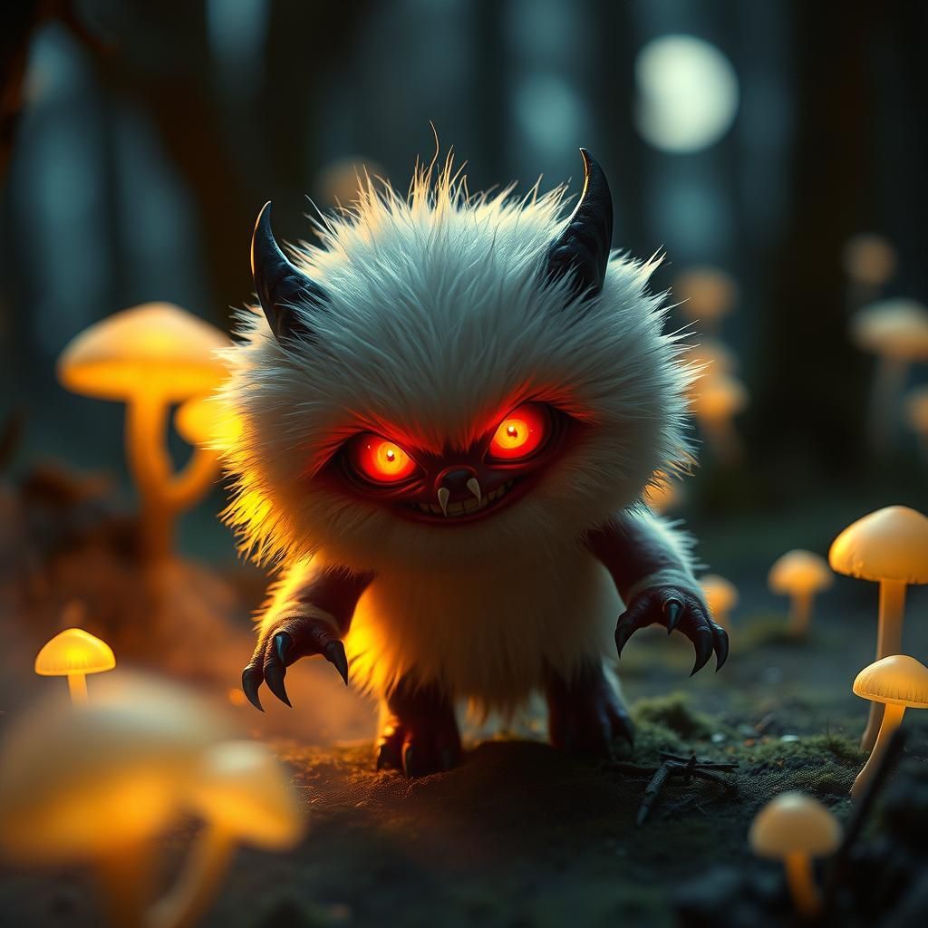 Chibi Monster Prowling in Enchanted Forest