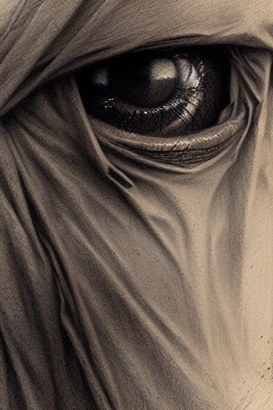 Bloody Demon Eyes: A Hyperdetailed Charcoal Horror