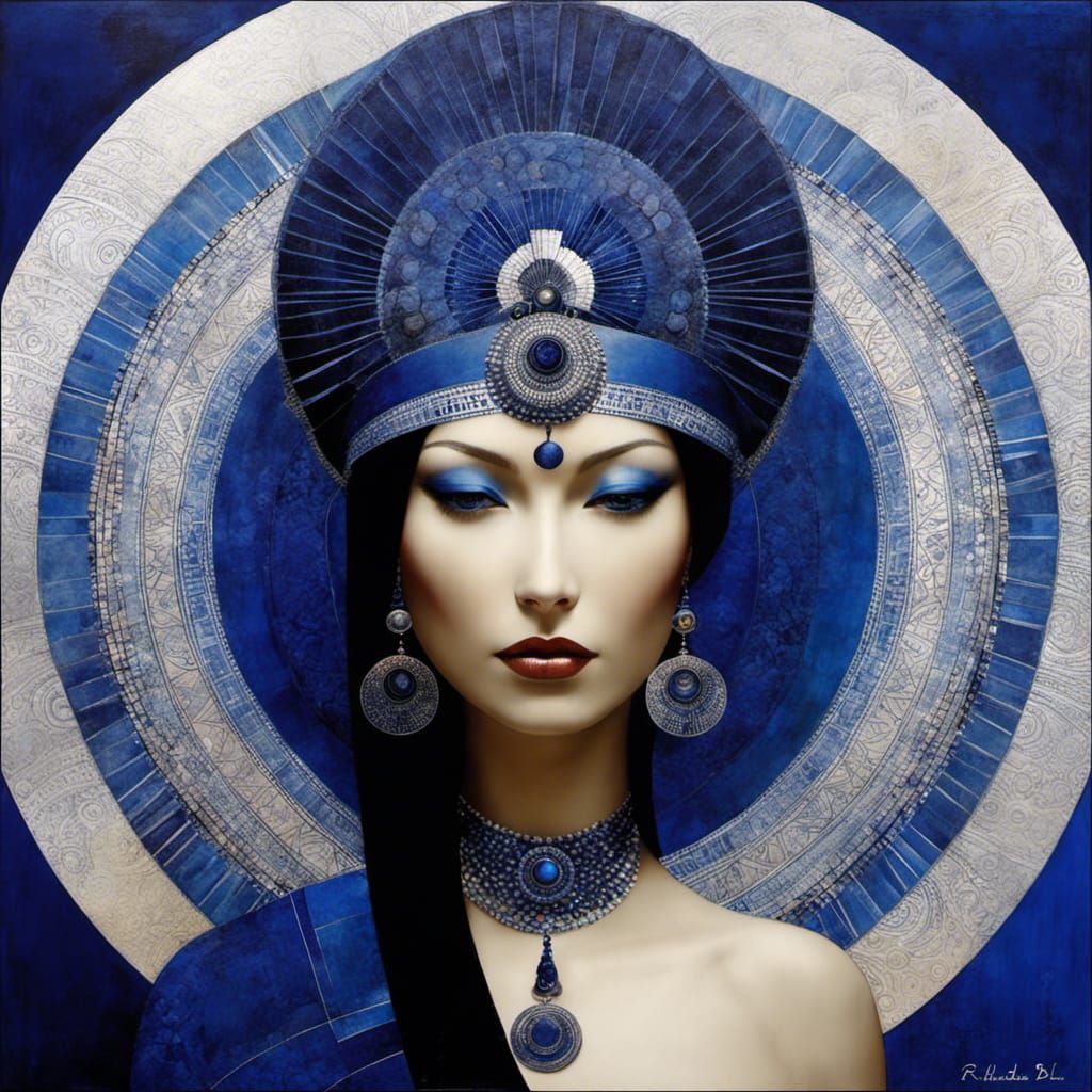 Intricate Indigo Mandala Art