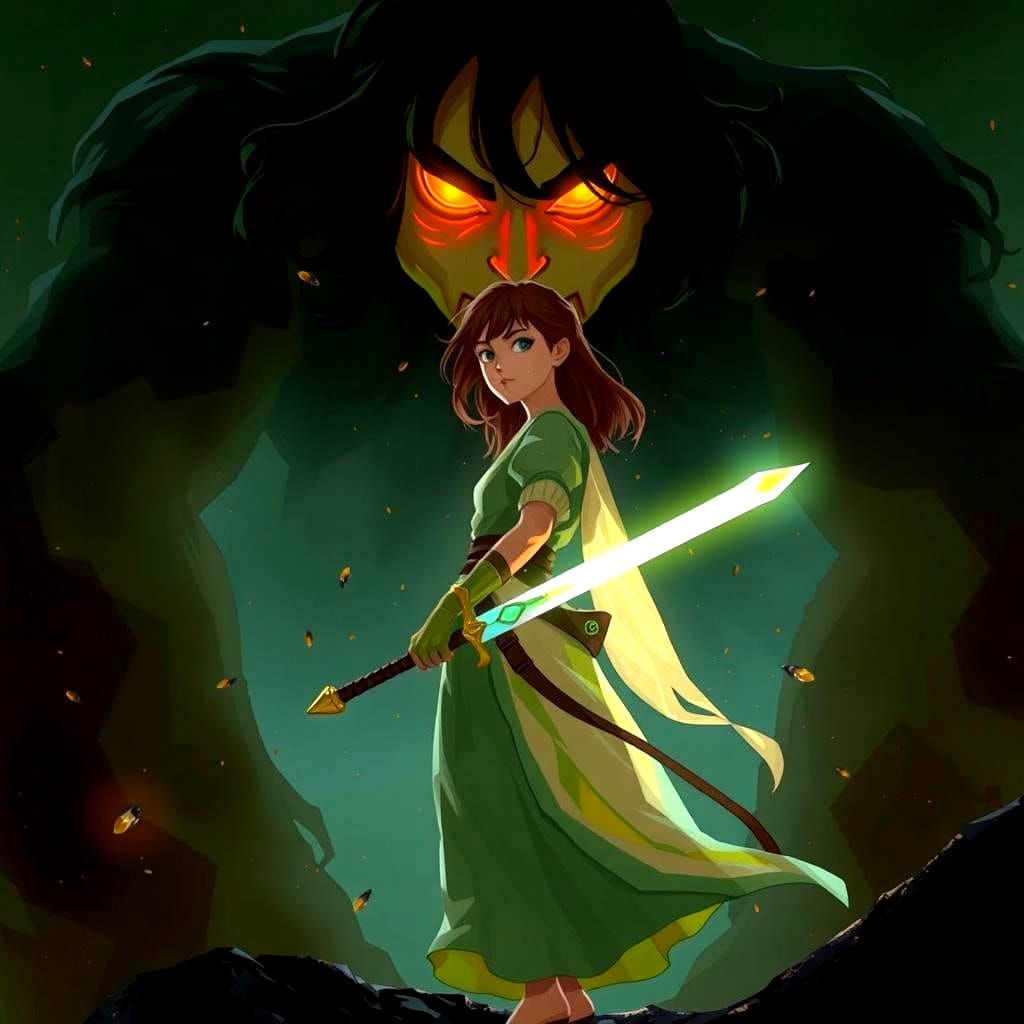 A girl with her moster