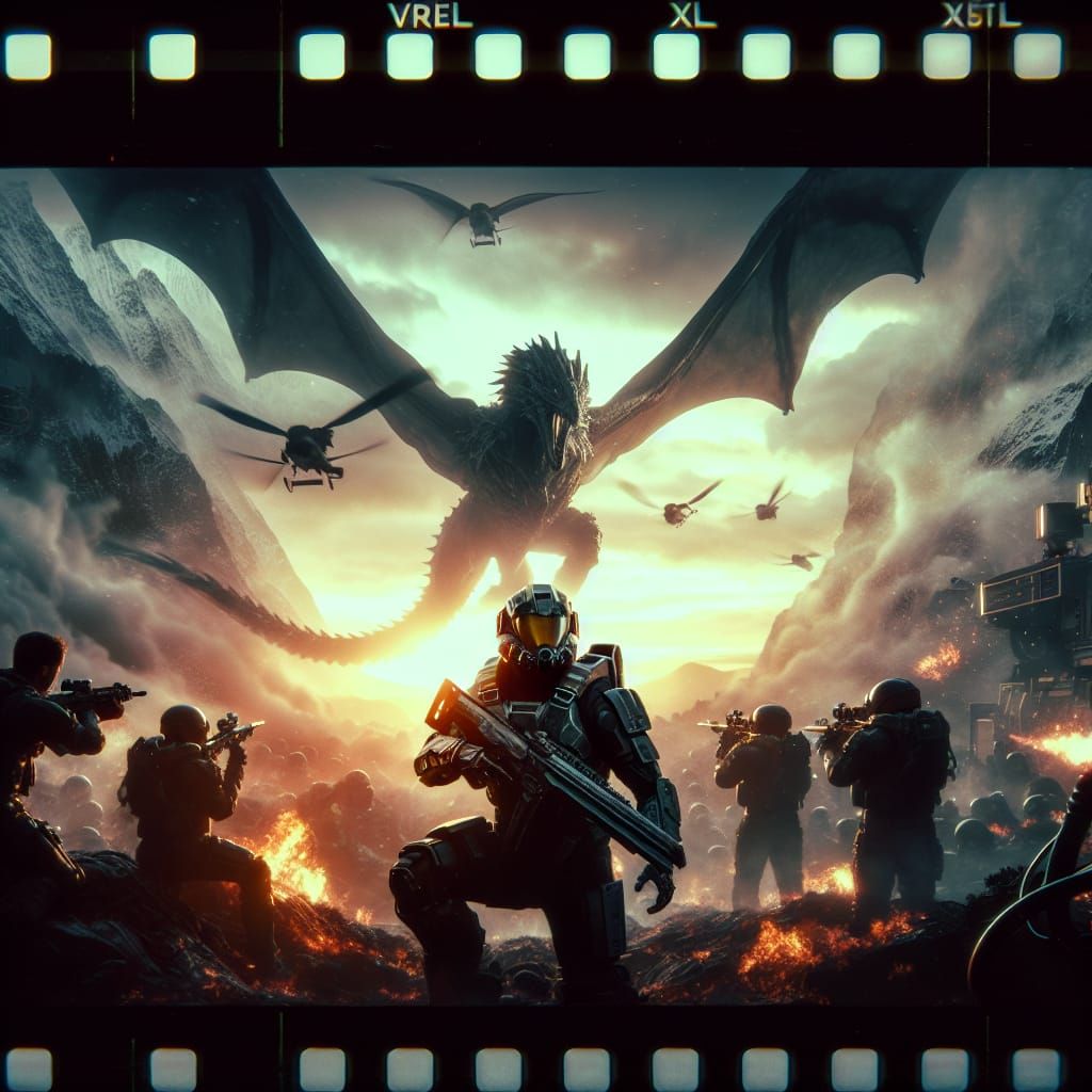 Helldivers Battle Dragon in Cinematic Film Style