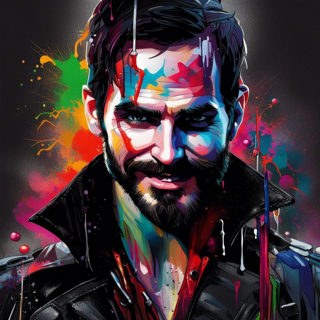 Handsome Pirate Captain in Graffiti Art Style