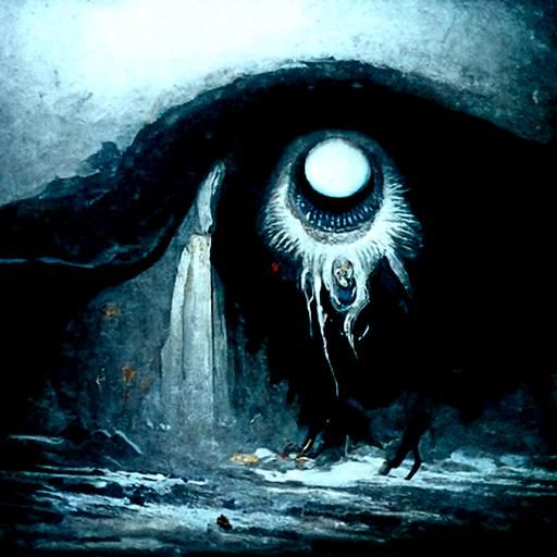 Menacing Evil Eye in Horror Style