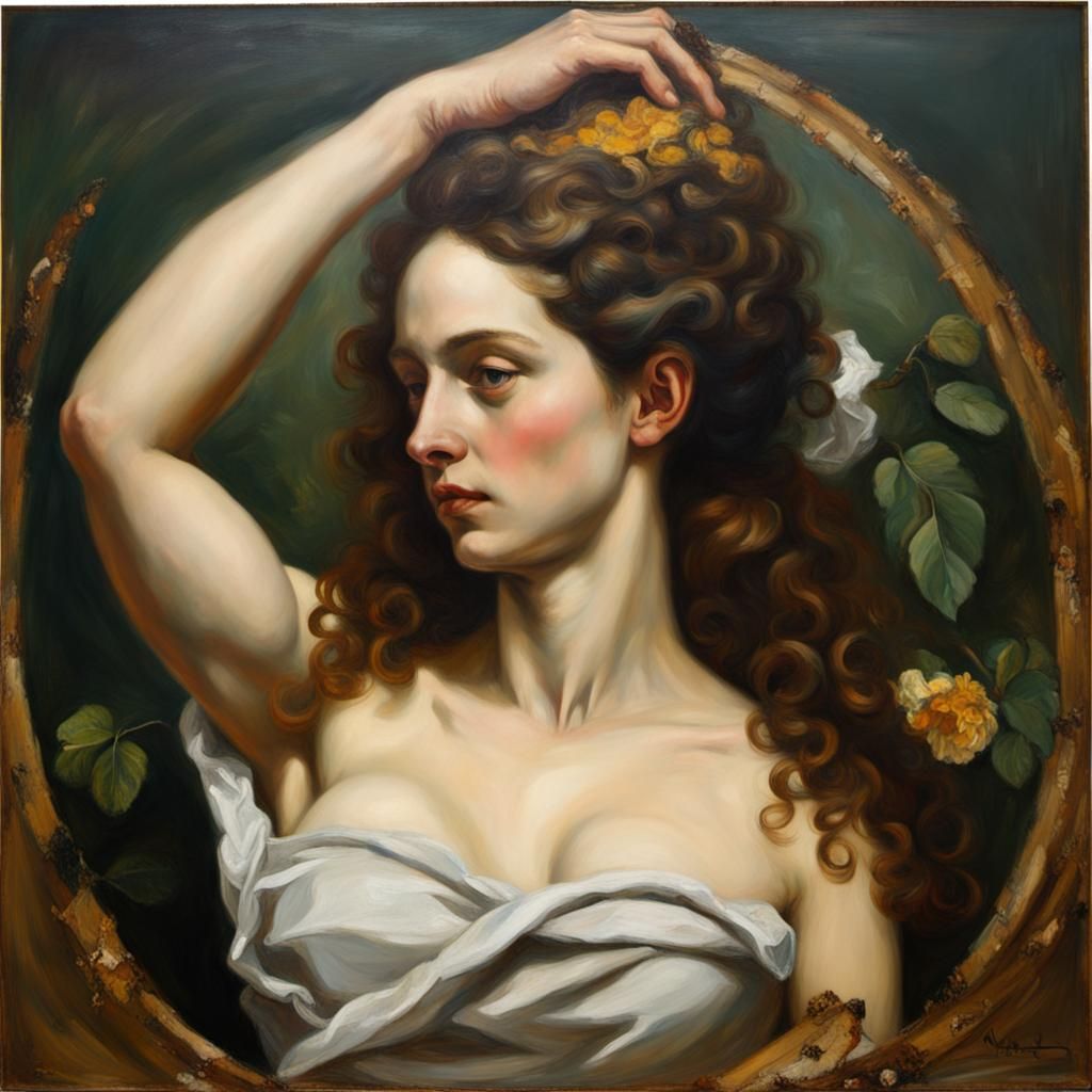 Painting of a Nude in Realist Style