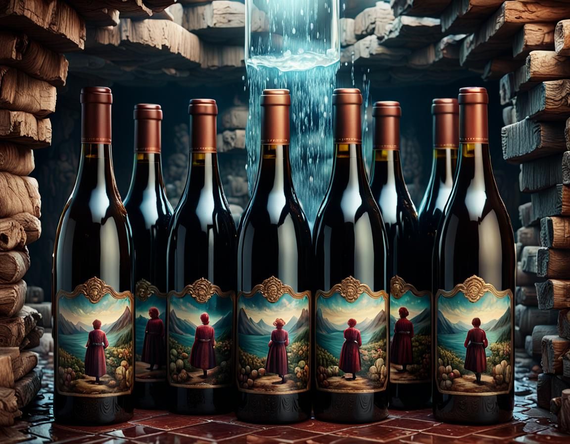 Bottled Figures: Detailed Cinematic Fantasy Art