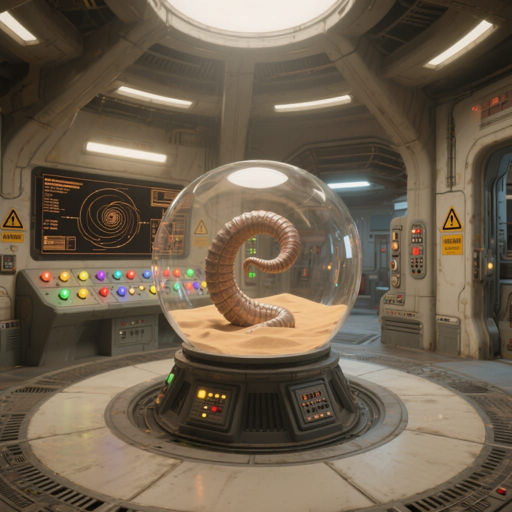 Dune Sandworm in Glass Ball Control Room