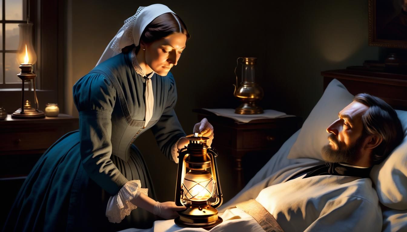 Florence Nightingale tending to the sick